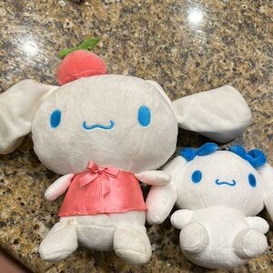 White and Blue Plush Toy Set